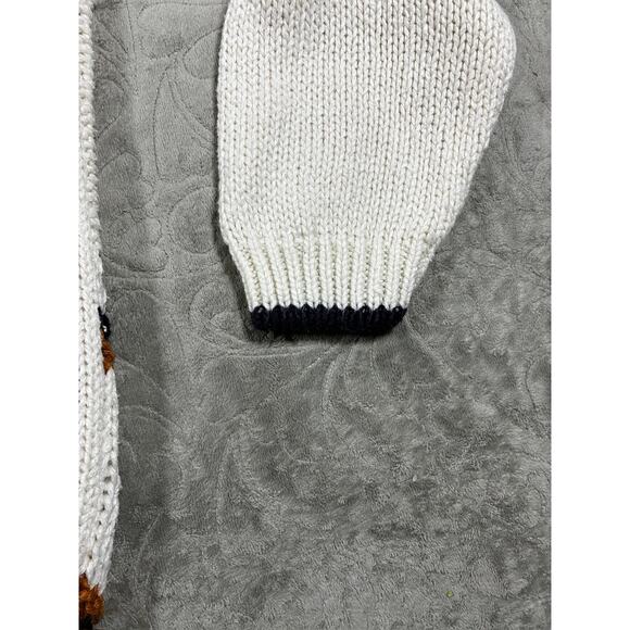 Vintage 90s Women's Cable Knit Sweater White Large Hand Knit Chunky Fisherman - Picture 5 of 8